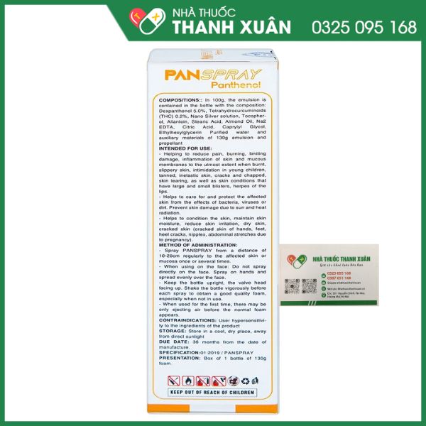 Panthenol Nano Bạc hỗ trợ trị bỏng và làm dịu vết thương